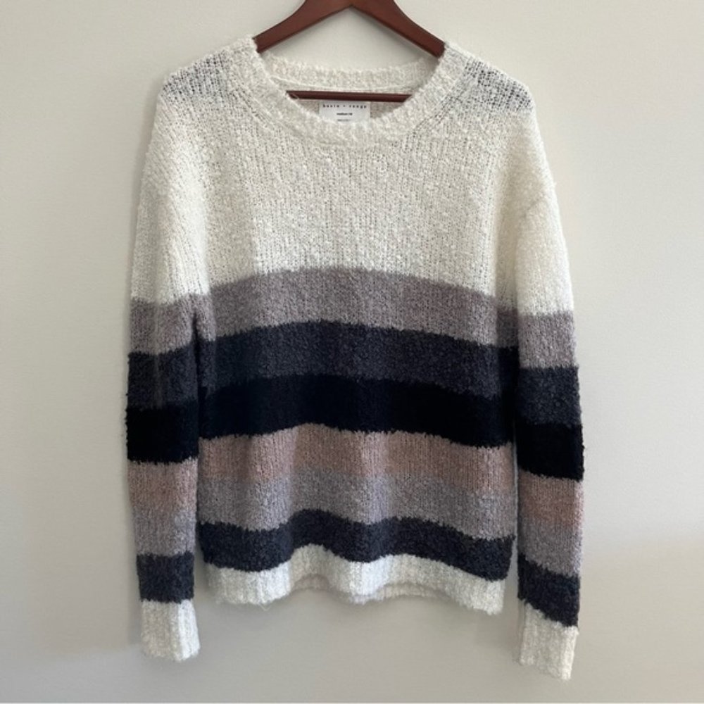 Basin + Range Wool Alpaca Blend Color Block Stripes Sweater Size M